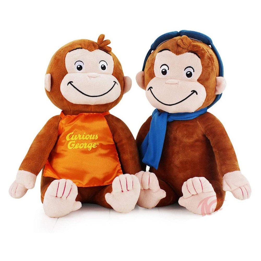 Set 2 peluche di Curioso come George da 30cm, idea regalo, giocattoli