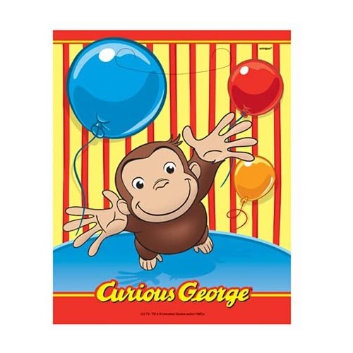 Set da 8 bustine Curioso come George, di plastica, in PVC