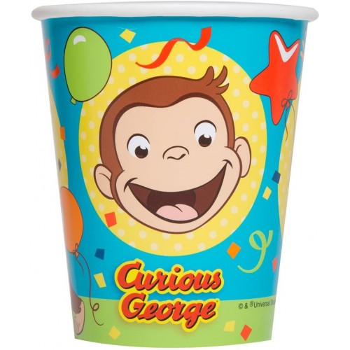 Set da 8 bicchieri Curioso come George, in cartoncino