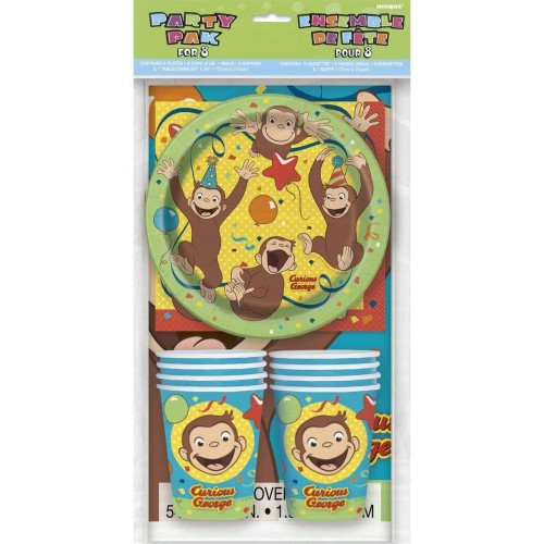 Kit compleanno Curioso come George per 8 bambini, coordinato tavola