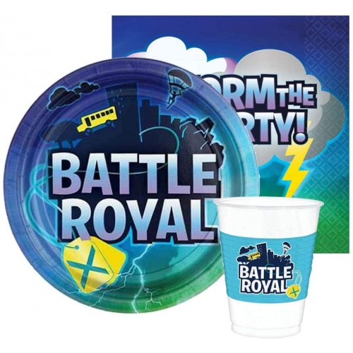 Set festa 16 bambini Battle Royale, Fortnite, accessori feste