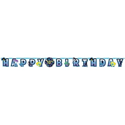 Festone Fortnite, Happy Birthday, in cartoncino e PVC