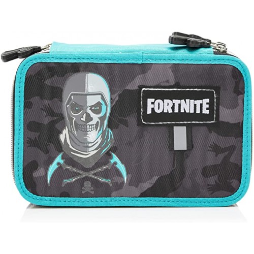 Astuccio 3 Zip Fortnite - Epic Game, 3 scomparti, per la scuola