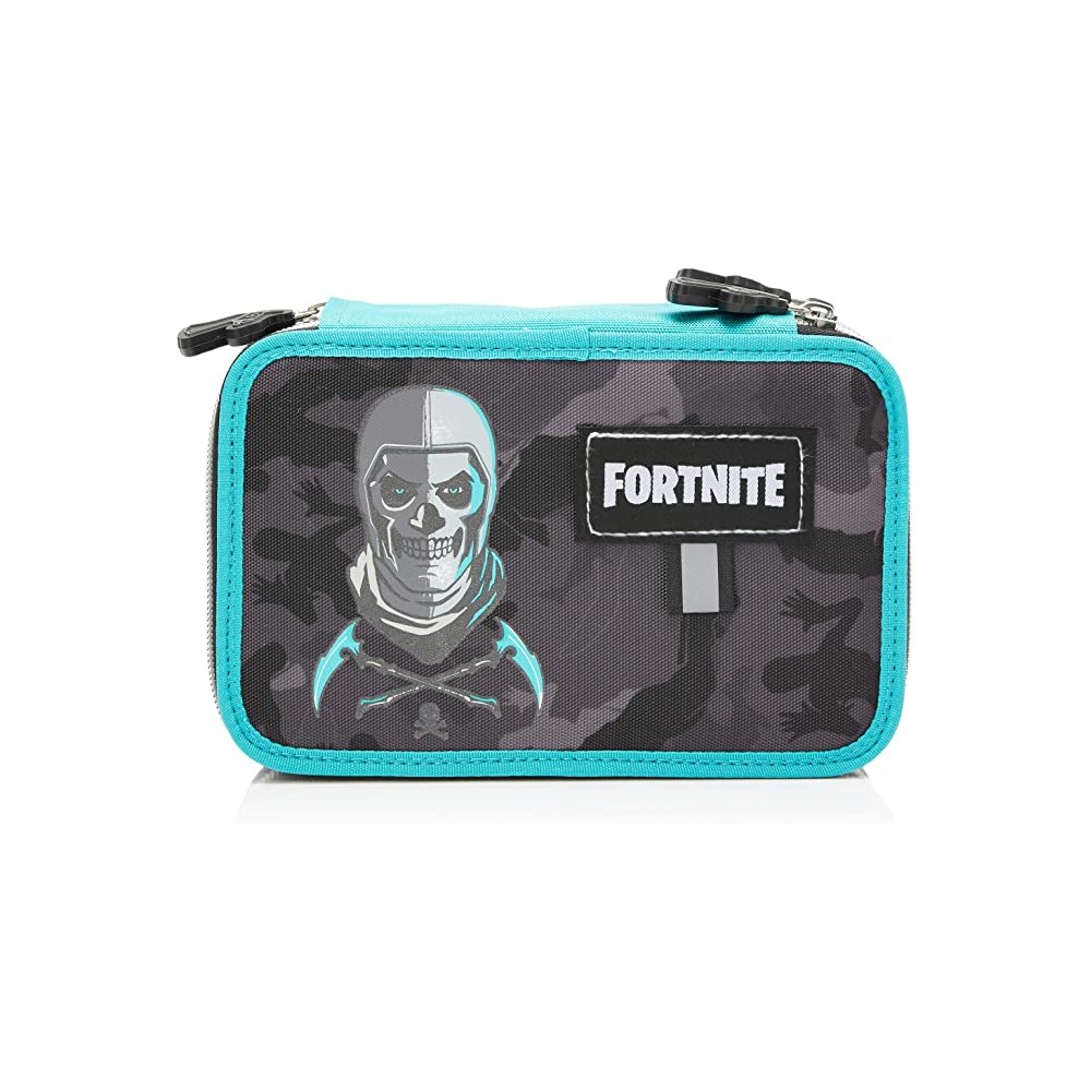 Astuccio 3 Zip Fortnite - Epic Game, 3 scomparti, per la scuola