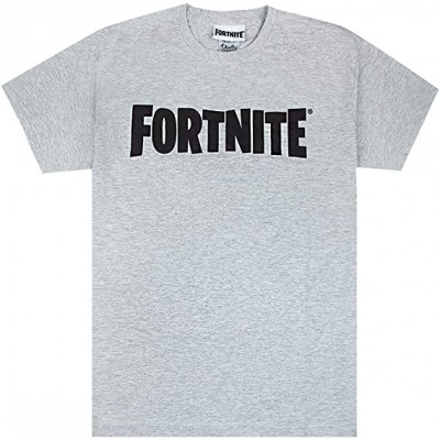 T-shirt Fortnite grigia, maniche corte, logo nero