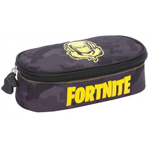 Astuccio ovale Fortnite, con zip, passanti elastici, per la scuola