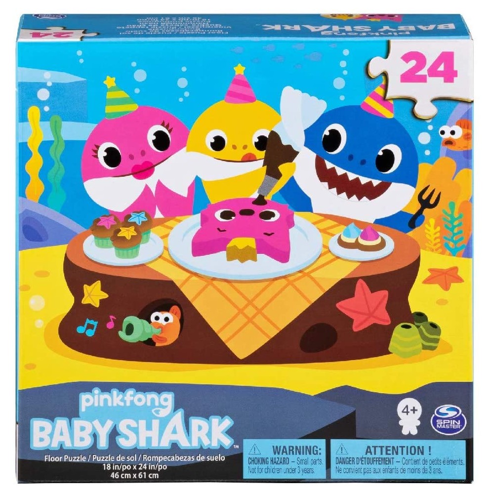 Puzzle Baby Shark da 24 pezzi, 46 x 61 cm, grafiche assortite, idea regalo