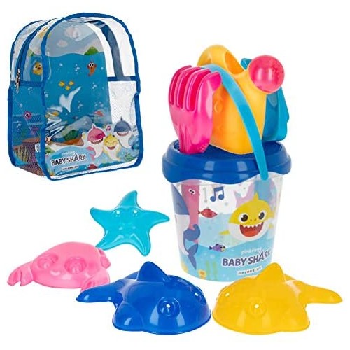 Set mare Baby Shark, con secchiello e accessori, completo di zaino