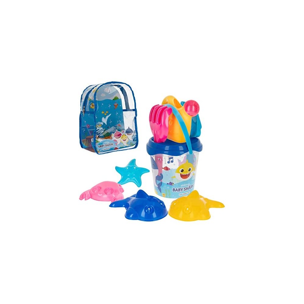 Set mare Baby Shark, con secchiello e accessori, completo di zaino