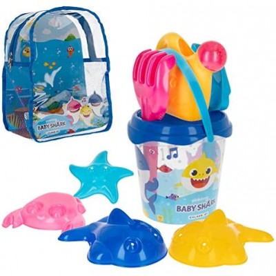 Set mare Baby Shark, con secchiello e accessori, completo di zaino