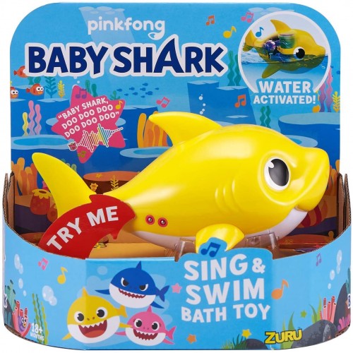 Giocattolo da bagno, Baby Shark, colore giallo, per bambini