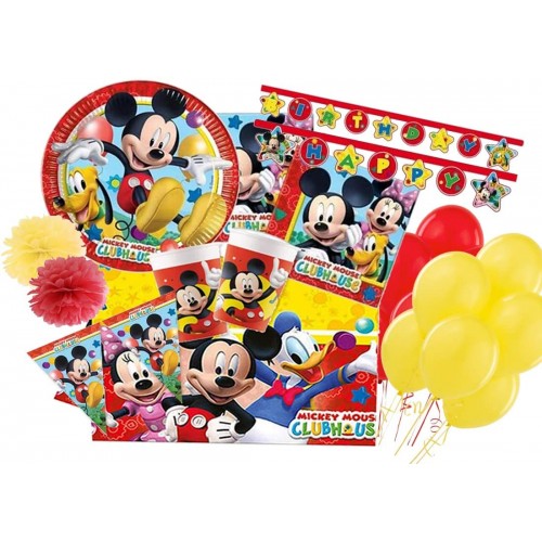 Kit compleanno per 32 persone tema Topolino Disney, Mickey Mouse