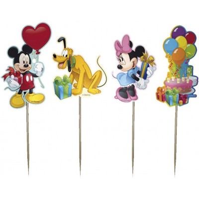 Set 48 topper cupcake Mickey Mouse Disney, pirottini decorativi per dolci