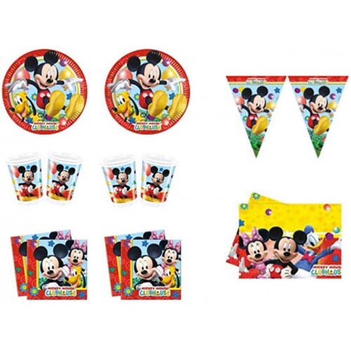 Kit compleanno 40 invitati Topolino Disney, Mickey Mouse Party