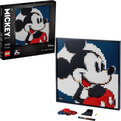 Poster decorativo di Mickey Mouse Disney, linea Lego art
