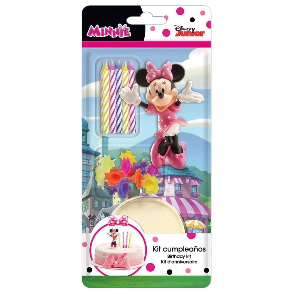 Set Decorazione per torta Minnie Mouse, con candeline e accessori