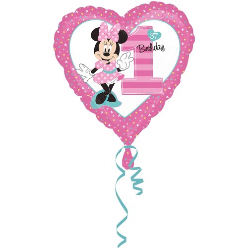 Minishape Minnie Disney forma cuore, palloncino da 42 cm, per compleanni