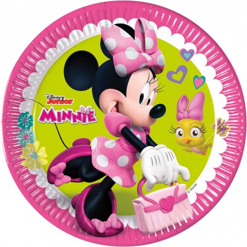Confezione da 8 piatti di carta Minnie Mouse Disney per compleanni