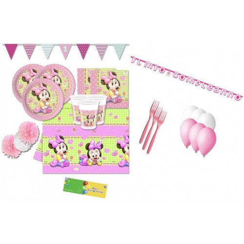 Kit festa per 16 persone Minnie Baby, completo tavola Disney