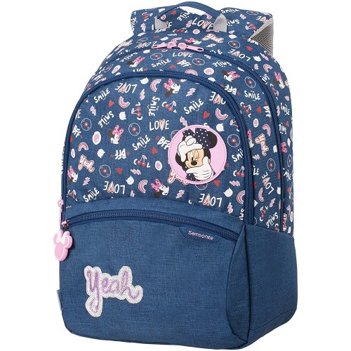 Zaino scuola Minnie Mouse, blu, spallacci regolabili