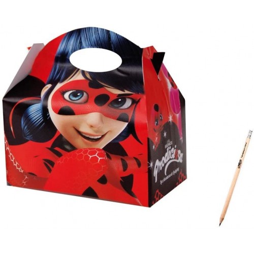 Set da 10 scatoline Ladybug Miracolous, in cartoncino, per compleanni