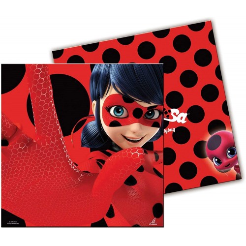 Kit 20 Tovaglioli stampa coccinella e LadyBug, per compleanni e feste