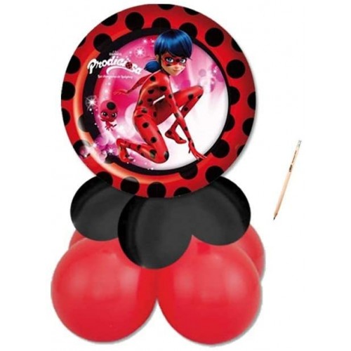 Centrotavola di Palloncini Ladybug Miraculous, con mini shape tondo