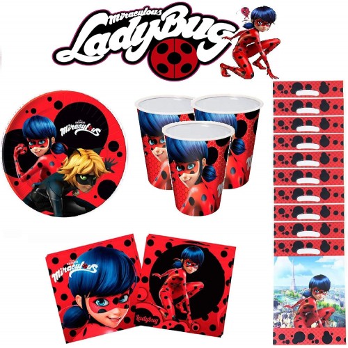 Kit di Compleanno per 10 persone di LadyBug, accessori per feste