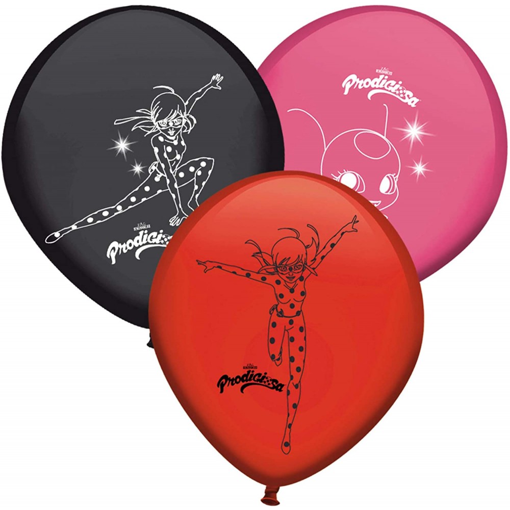 Confezione da 8 palloncini Ladybug, in lattice, articoli per compleanno