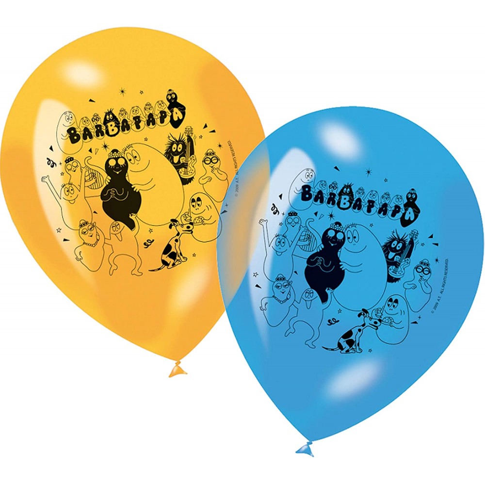 Set di 6 palloncini Barbapapa, colori assortiti, per feste