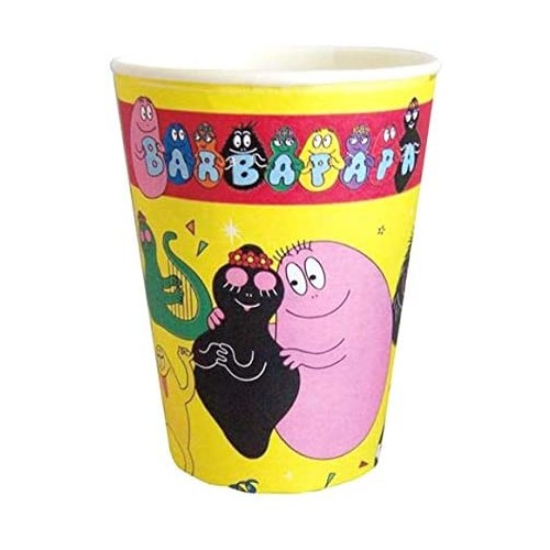 Set da 6 bicchieri Barbapapà, in cartoncino, per feste