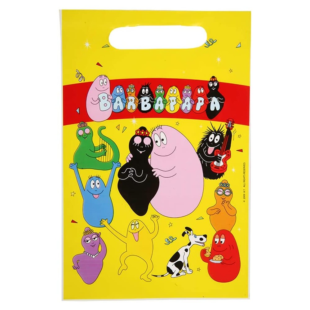 Set di 12 sacchetti per caramelle di Barbapapa, per regalini fine festa