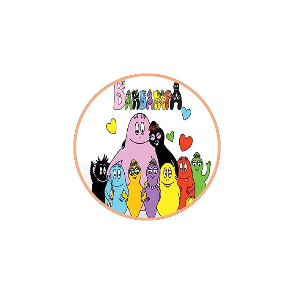 Cialda rotonda di Barbapapà, topper cake, senza glutine