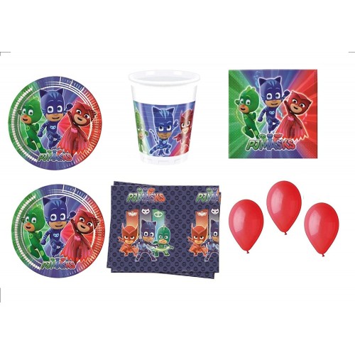 Kit compleanno 32 bambini - Super Pigiamini, set festa completo e originale