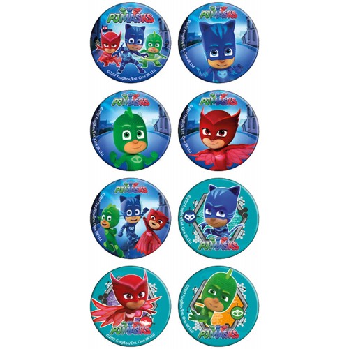 Set da 16 Mini Cialde Pj Masks , in asta da zucchero, per dolci