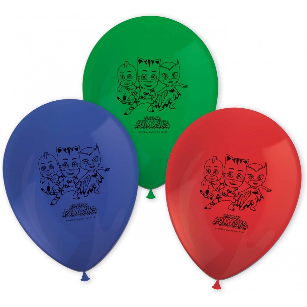 Set da 8 Palloncini in lattice Super Pigiamini - PJ Masks