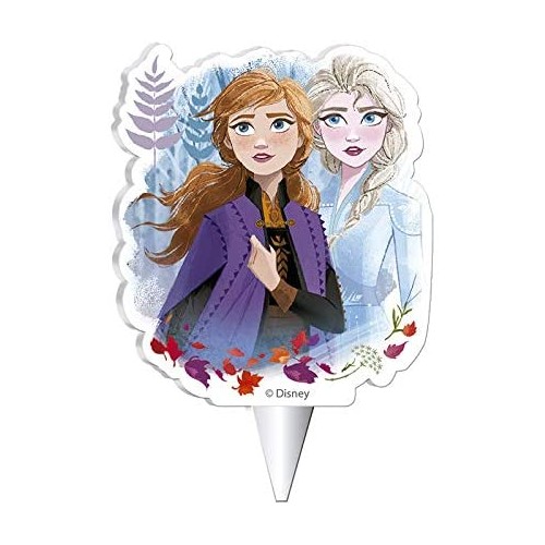 Candelina 2D con Elsa e Anna di Frozen, in cera, per torte