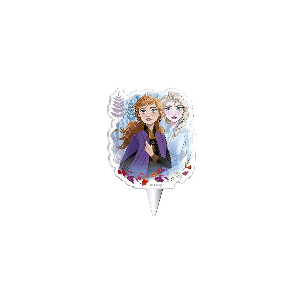 Candelina 2D con Elsa e Anna di Frozen, in cera, per torte