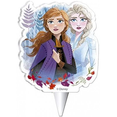 Candelina 2D con Elsa e Anna di Frozen, in cera, per torte