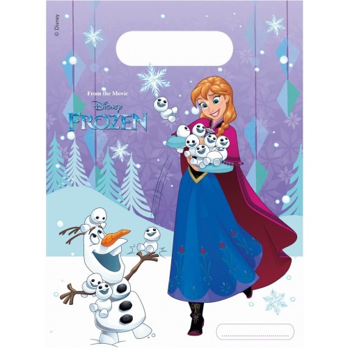 Set da 6 sacchetti Frozen in PVC, accessori per feste di compleanno Disney