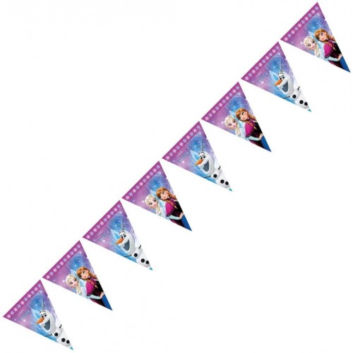 Festone Frozen, bandierine triangolari da 2 metri, originale Disney