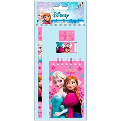 KIT 6 REGALINI FROZEN DOPO FESTA BAMBINA CON BUSTINE PORTAPENNE E PENNARELLI