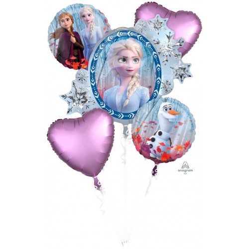 Bouquet di palloncini Frozen 2 Disney, 5 pezzi, in alluminio, composizione