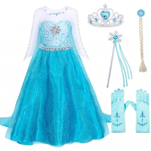 Costume con abito e accessori Elsa di Frozen, per bambine