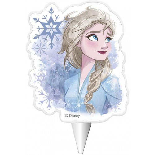 Candelina di compleanno Elsa Disney 2D , in cera, cake topper