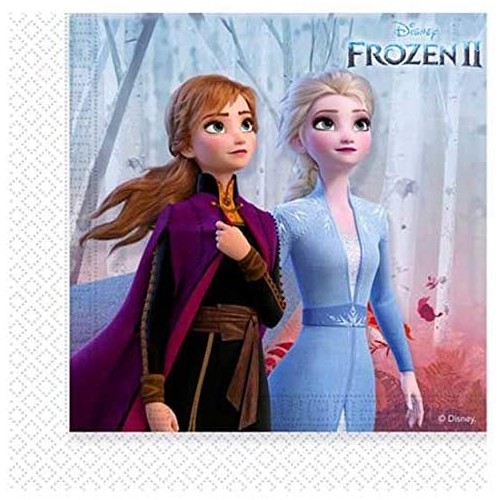 Kit da 20 Tovaglioli Frozen II - Disney, con Anna e Elsa