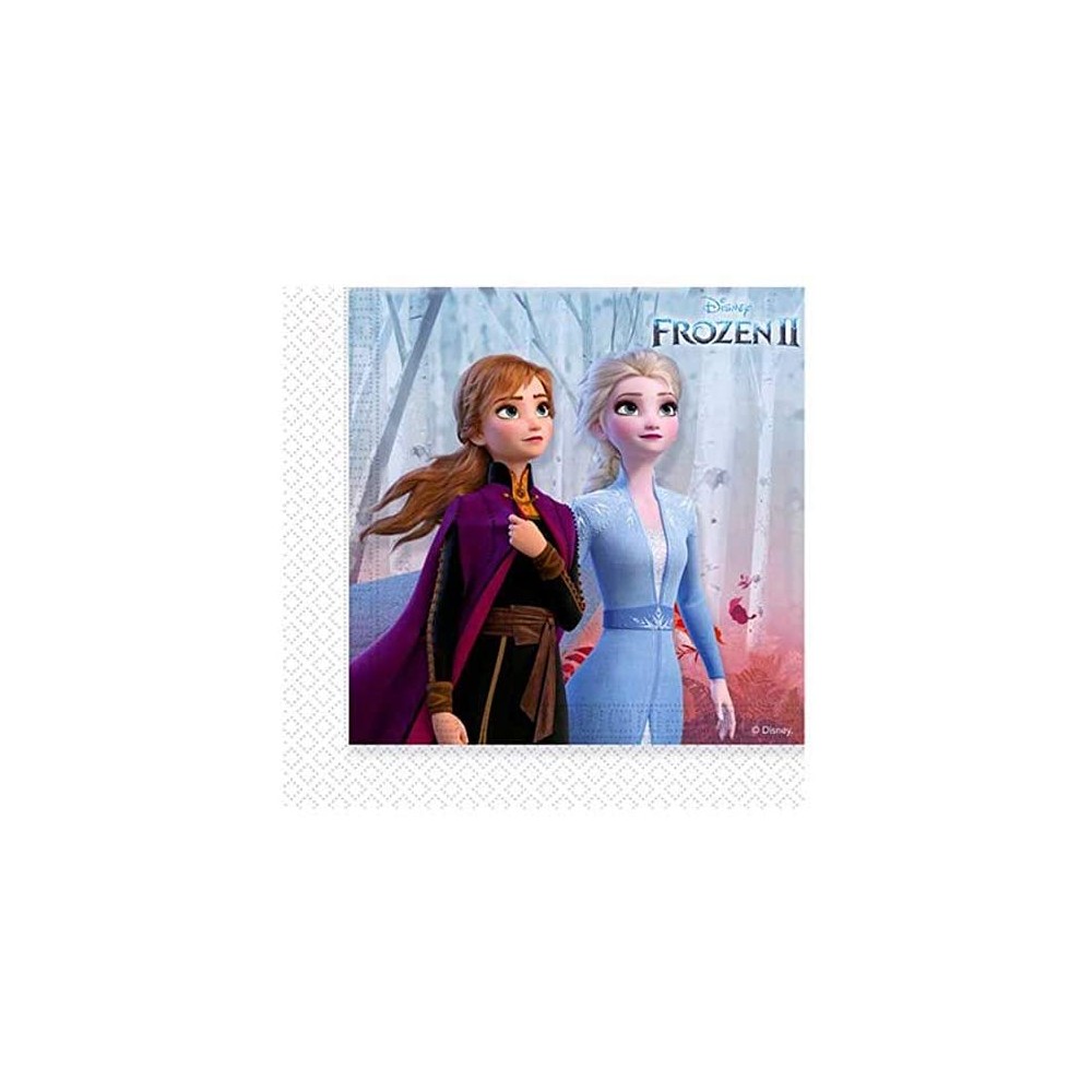 Kit da 20 Tovaglioli Frozen II - Disney, con Anna e Elsa