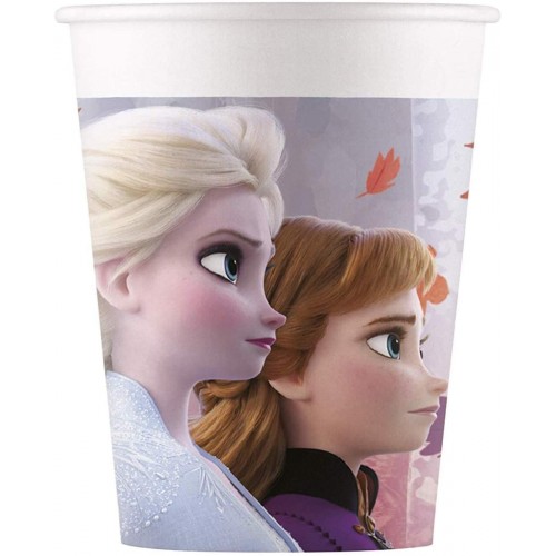 Kit con 8 Bicchieri di carta Frozen II - Disney, per compleanni