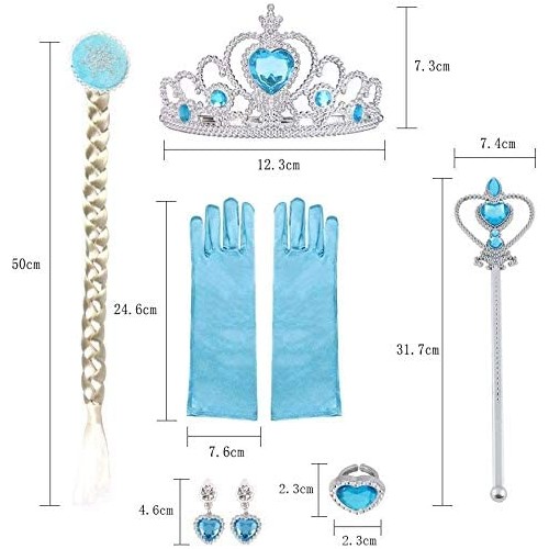 Costume Elsa Frozen per bambine, con accessori, per Carnevale