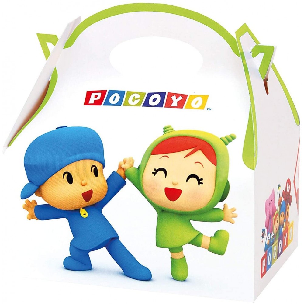 Set da 12 scatoline di Pocoyo, in cartoncino, per regalini di fine festa